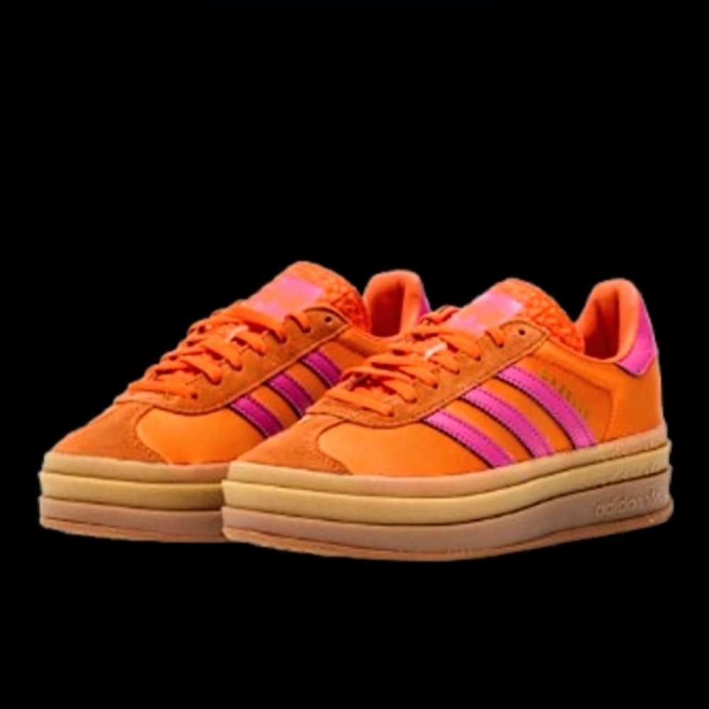 Adidas Gazelle Bold Platform Womens Size 8.5 Orange Semi Lucid Fuchsia